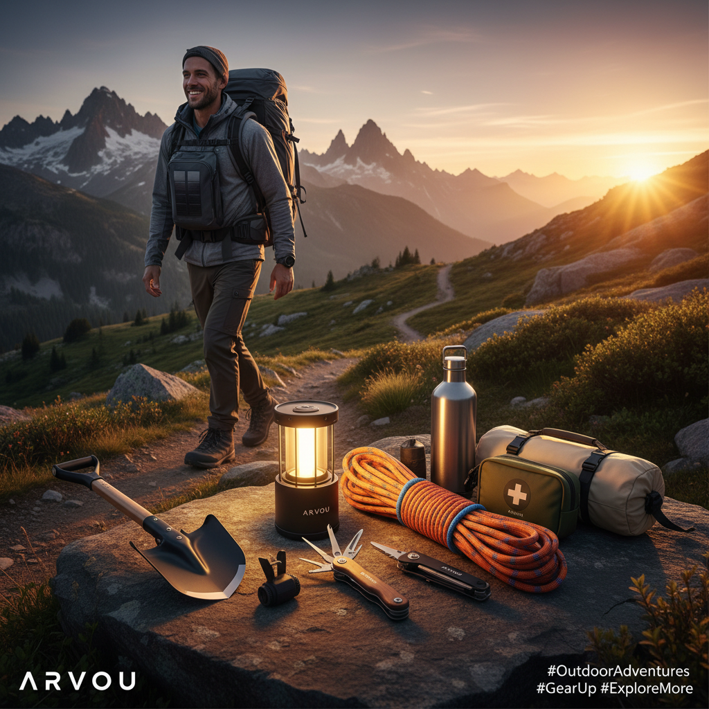 Outdoor essentials for camping hiking and travel