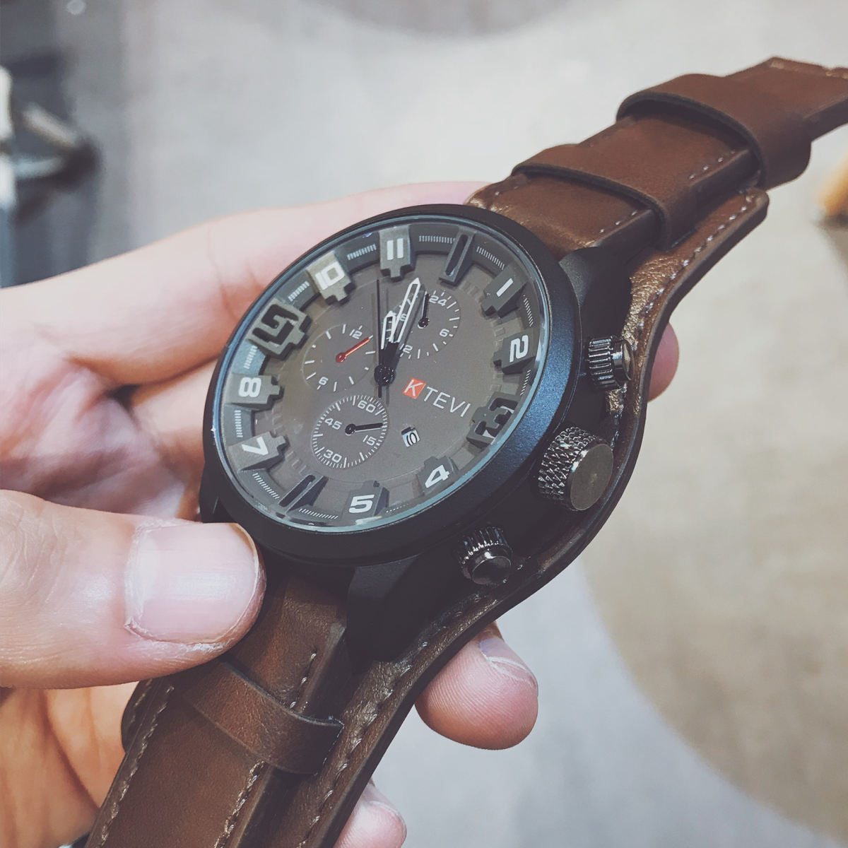 Mens Trendy Korean-style Sport Watch With A Bold Large Dial For Students