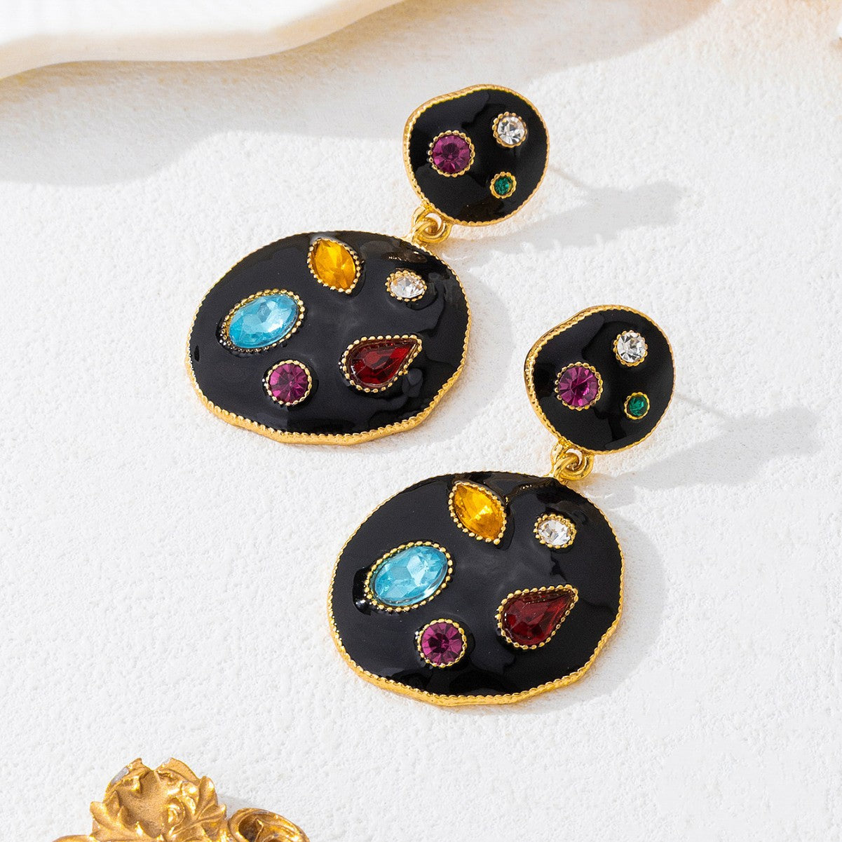 Best Selling Luxury Round Diamond Dangle Earrings For Women, High-End Unique Versatile Daily Commute Geometric Fashion Stud Ear Jewelry