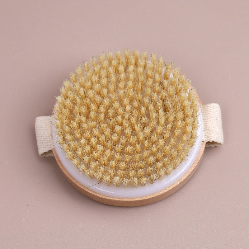 Pig-bristle Bath Brush Large Size Round Head Massage Brush