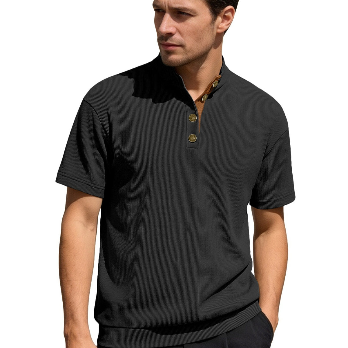 Men's Outdoor Casual Stand Collar Short-Sleeve Corduroy