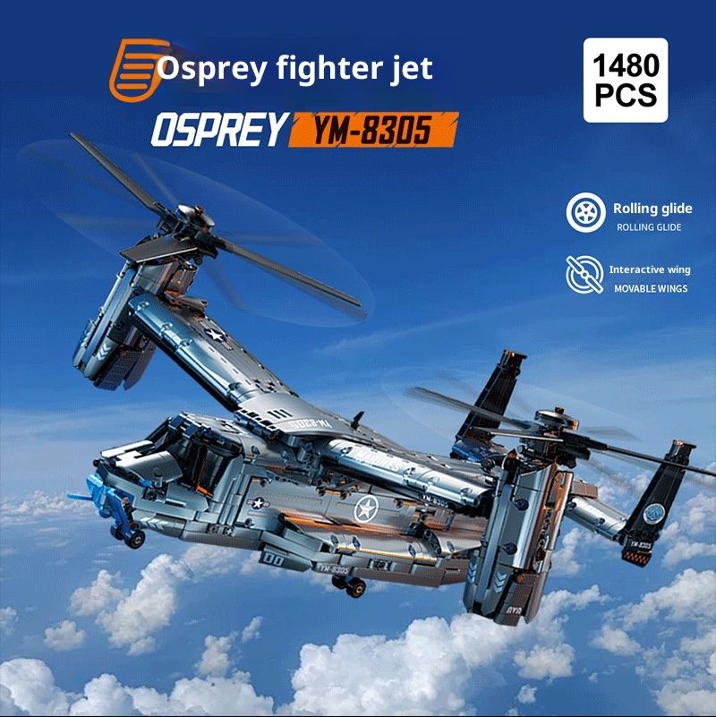 Osprey Large Transport Helicopter Assembled Building Block Toys