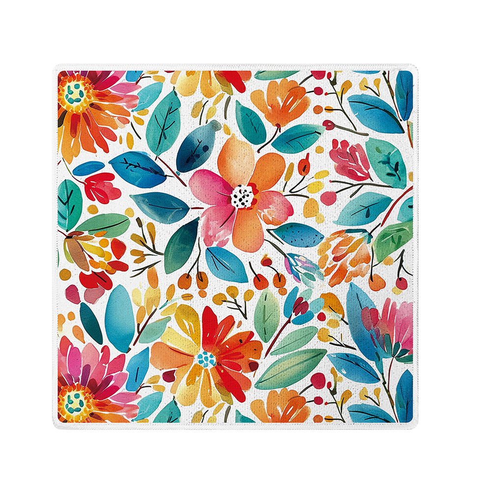 Printed Microfiber Kitchen Cleaning Cloth Small Square Towel
