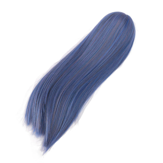 1/4 Doll Wig For 7 To 8in Doll Soft High Temperature Silk DIY Styling Ball Jointed Doll Long Straight Wig For Collection Blue