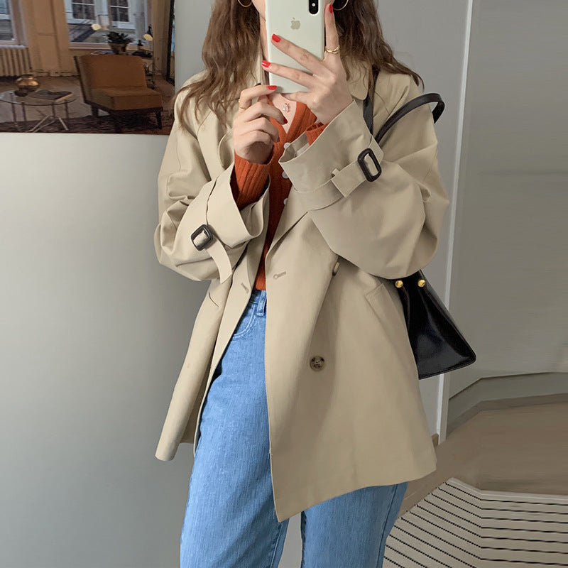 Korean-style Draping Elegant Coat For Women