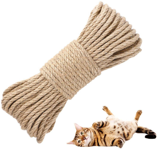 6 Mm 30 M Sisal Rope, Natural Sisal Rope, Sisal Rope For Scratching Post, Cat Accessories, DIY, Sisal Scratching Post Replacement For Cats, Household,Amazon Is Banned