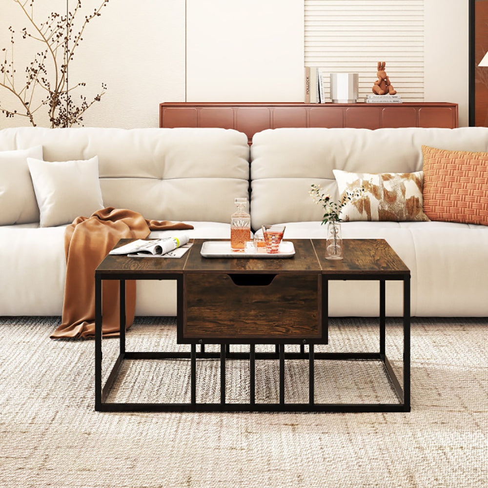 Lift Top Coffee Table Modern Center Table With Hidden Storage Compartment With Anti-slip Feet For Living Room, Reception Room Or Office