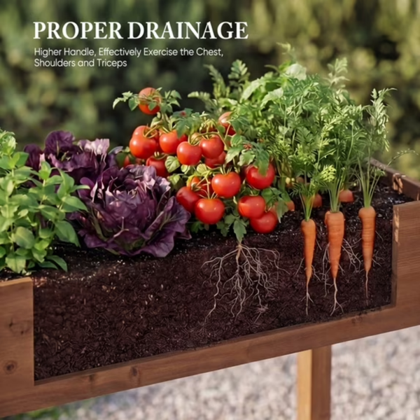 Bed - Cedar Planter With Non-Woven Liner, Bottom Drainage, 30-Inch Height, 48 X 24 X 30 In Sizes For Outdoor Plants Brown  Shipment From Walmart