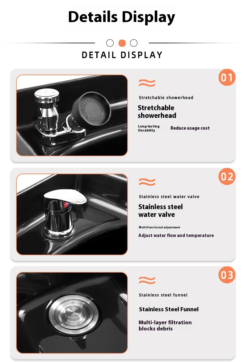 Barber Chair Shampoo Basin ABS Plastic Accessories