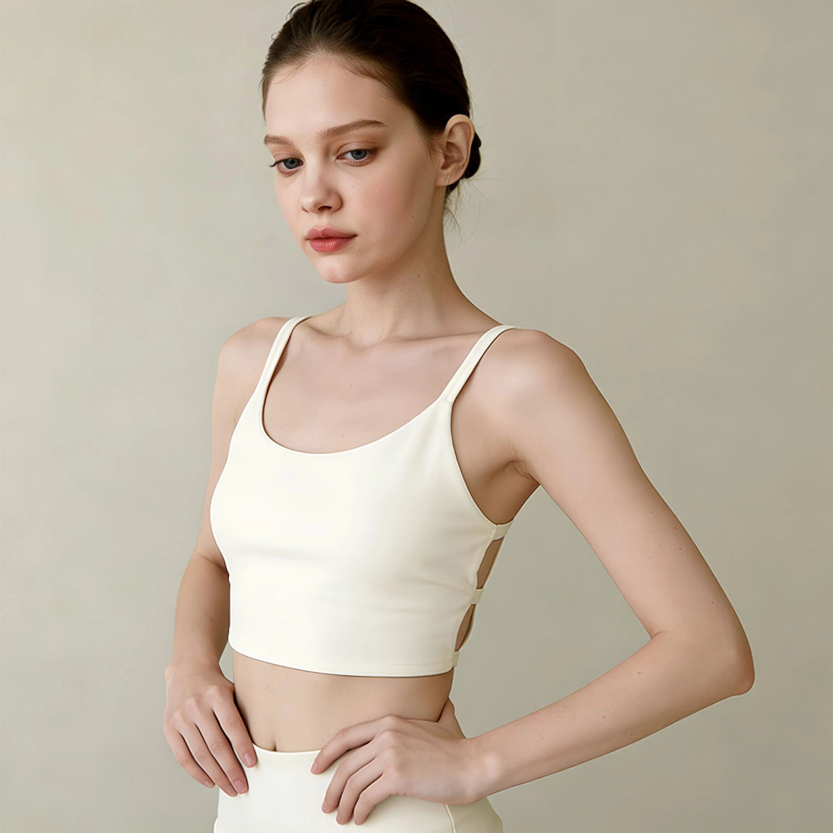 Womens Hollowed-Out Yoga Camisole Set