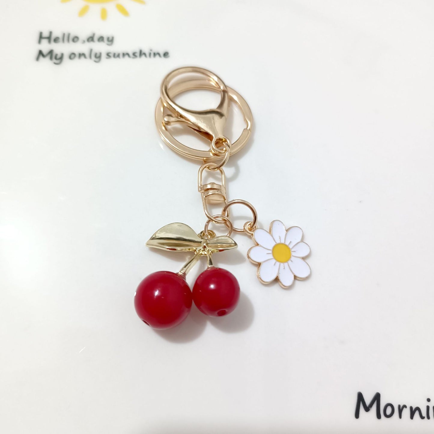 Korean Style K Gold Leaf Cherry Pendant Alloy Accessories Diy