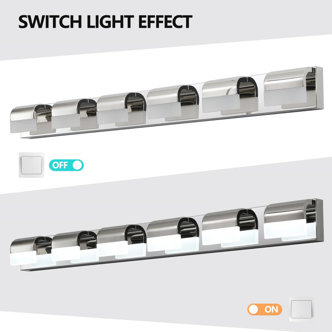 Modern Bathroom Vanity Lighting 6-Light LED Vanity Lights Over Mirror Bath Wall Lighting