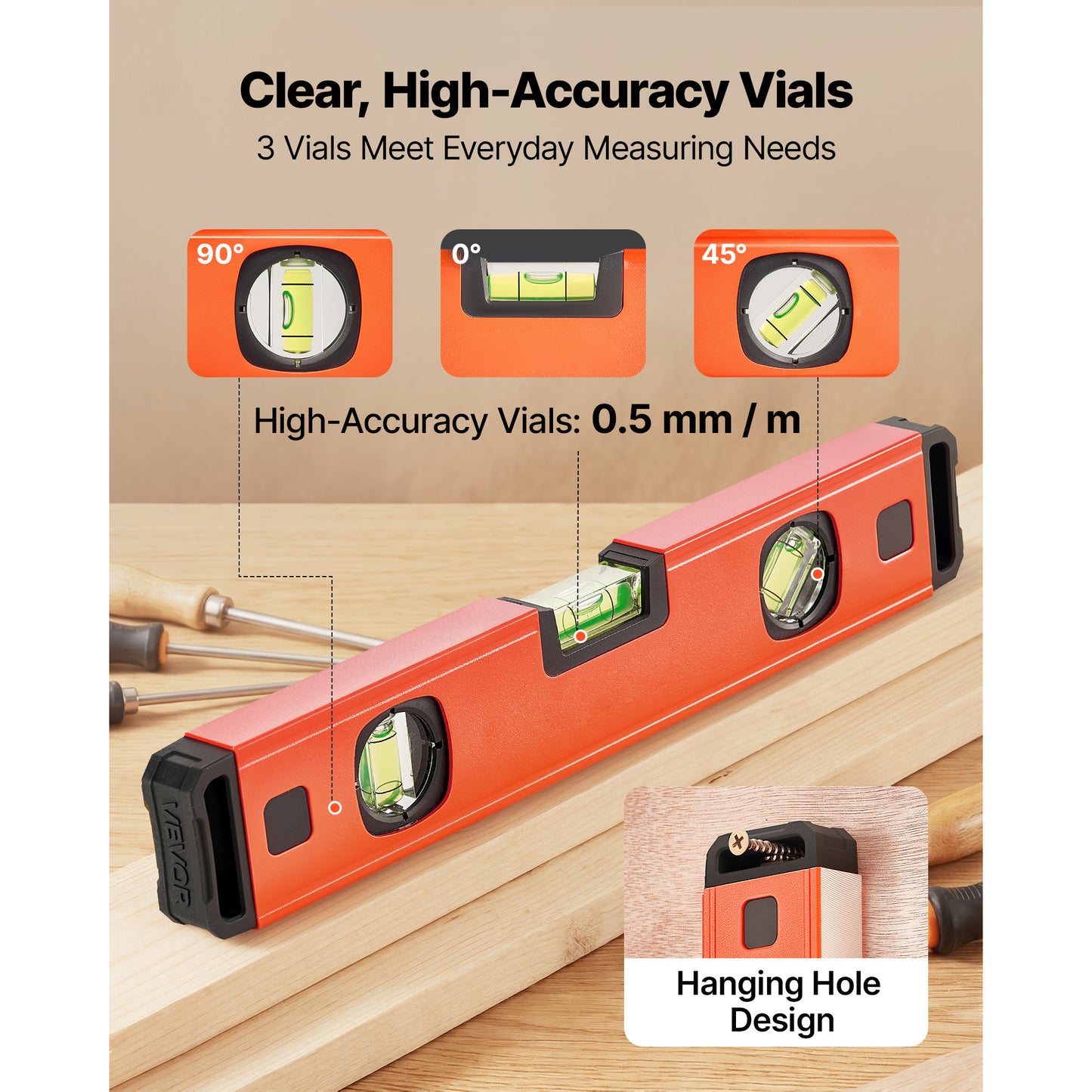 Torpedo Level, 4-Piece Included 4  12  24  40 In, Magnetic Leveler Tool Set Aluminum Alloy, With Clear 3 Green Vials, Hanging Hole, Box Beam Multi-angle Measurement For Construction Home Renovation