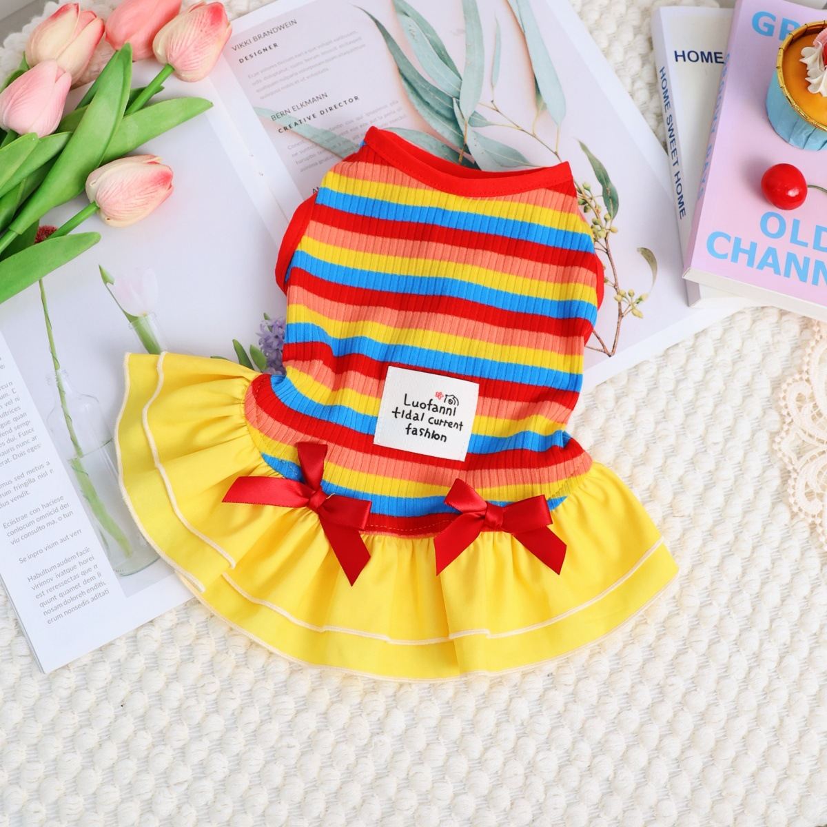 Rainbow Striped Pet Clothing Thin Style