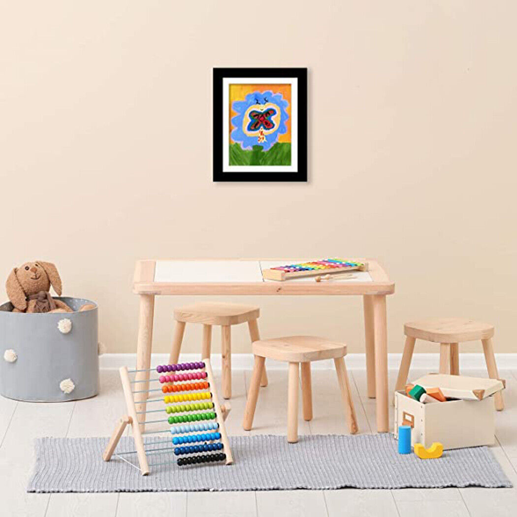 A4 Art Display Frame Kids Frames Photo Picture Crafts Drawing Storage Xmas Gifts-black