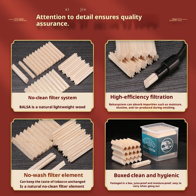 Light Wood Filter Briar Smoking Pipe Smoking Set Filter Cleaning Accessories