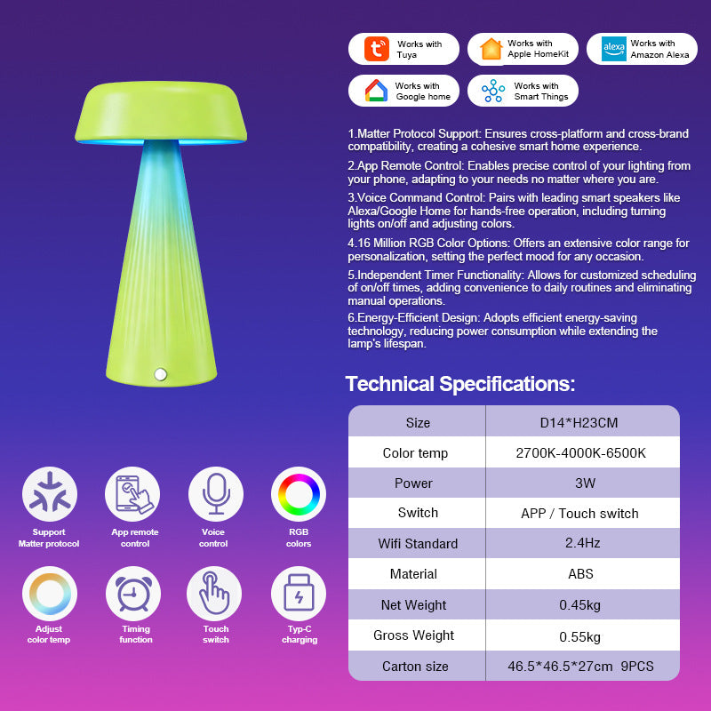 Graffiti Smart Matter Charging Desk Lamp