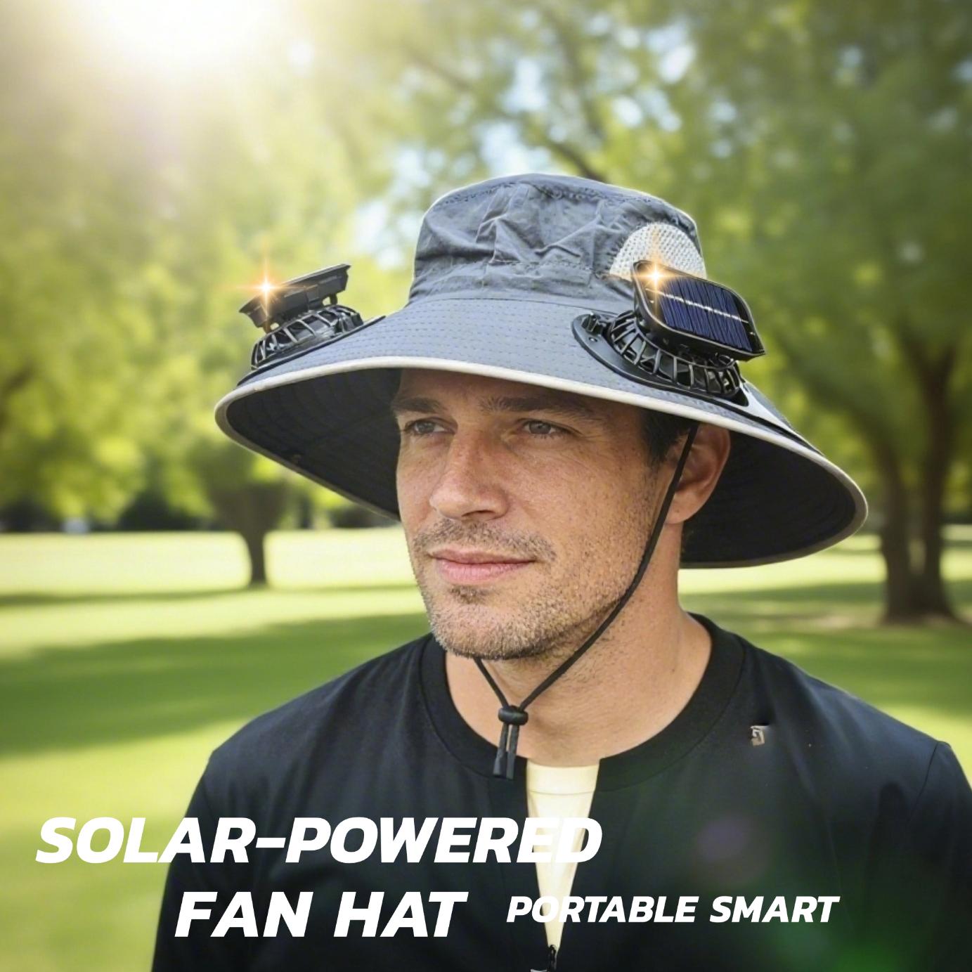 Portable Outdoor Sun Hat With Built-in Cooling Fan Wearable Design, Ideal For Outdoor Activities