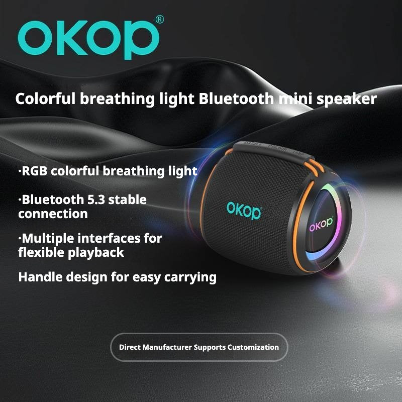 KP-808 New Portable Bluetooth Speaker With RGB Colorful Lighting Clear Sound Quality And Deep Bass