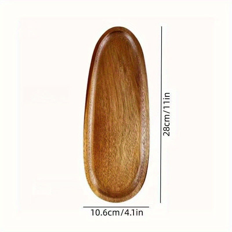 Wooden Tray Enclosing A Snack Plate Japanese-style Tea Tray
