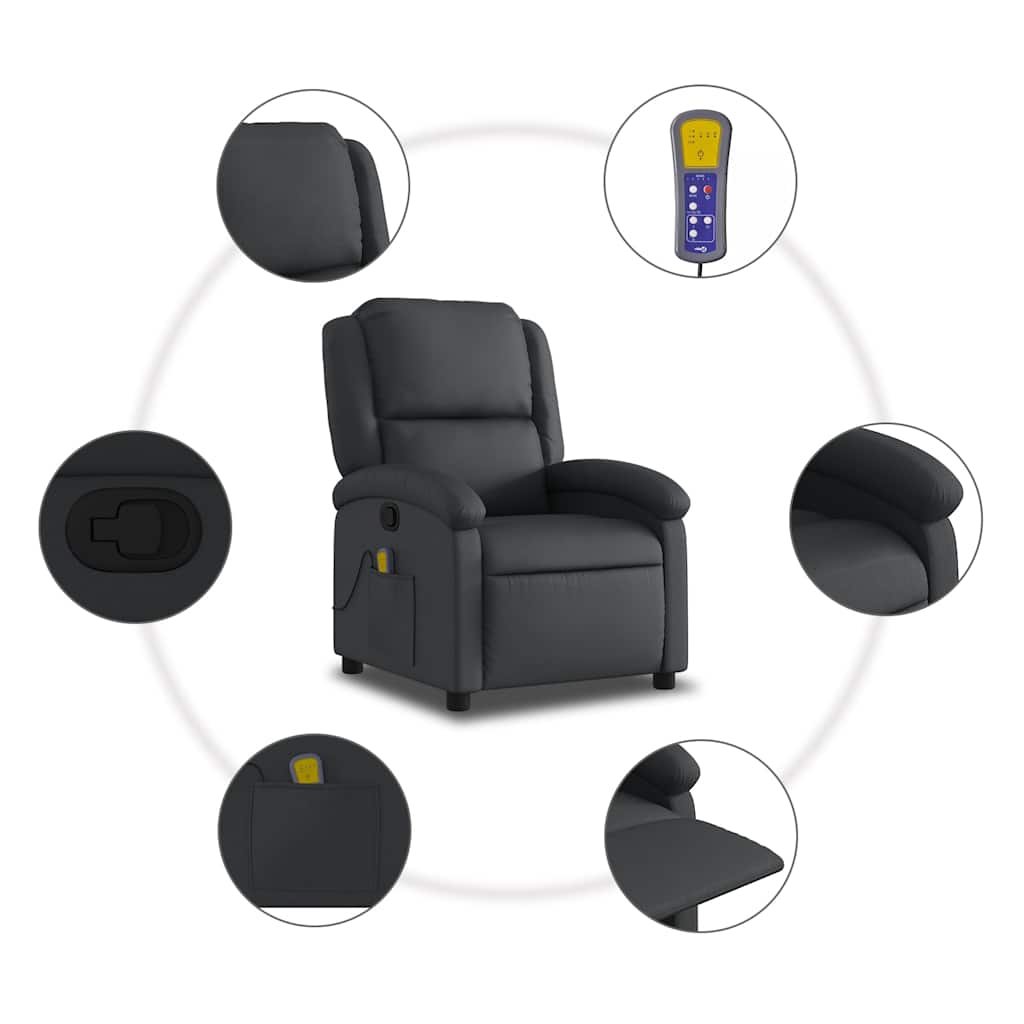 Massage Chair Genuine Leather   Massage Chair Dark Brown Genuine Leather