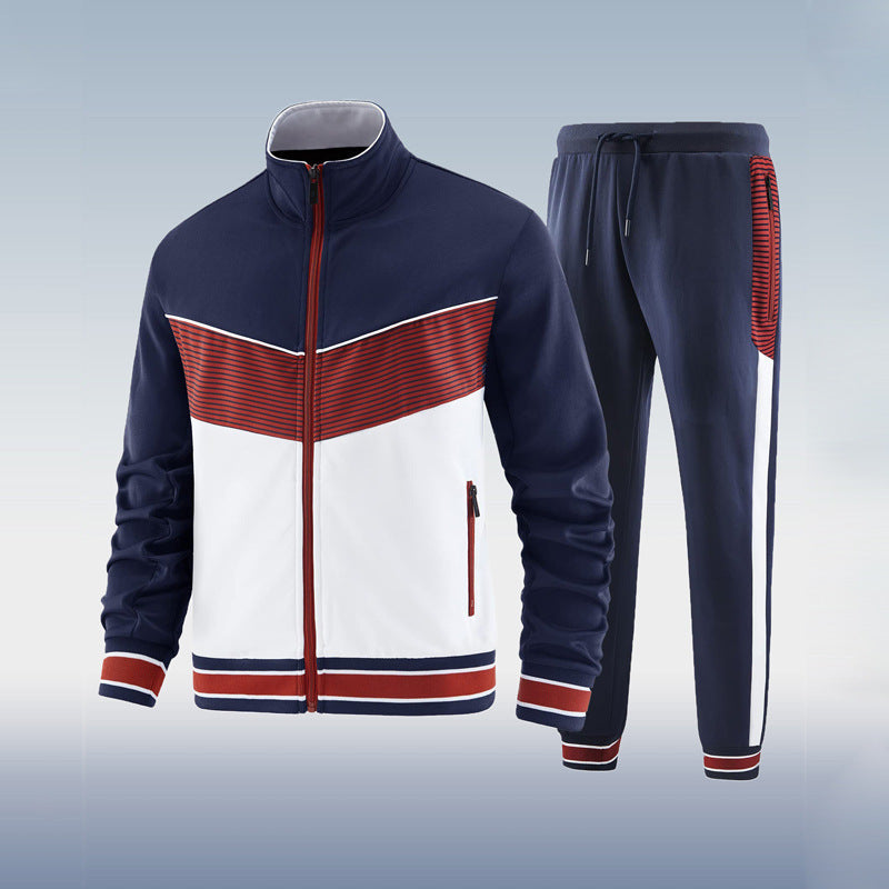 Sports Set Fitness Zippered Stand-up Collar Jacket Casual Pants