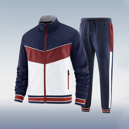 Sports Set Fitness Zippered Stand-up Collar Jacket Casual Pants