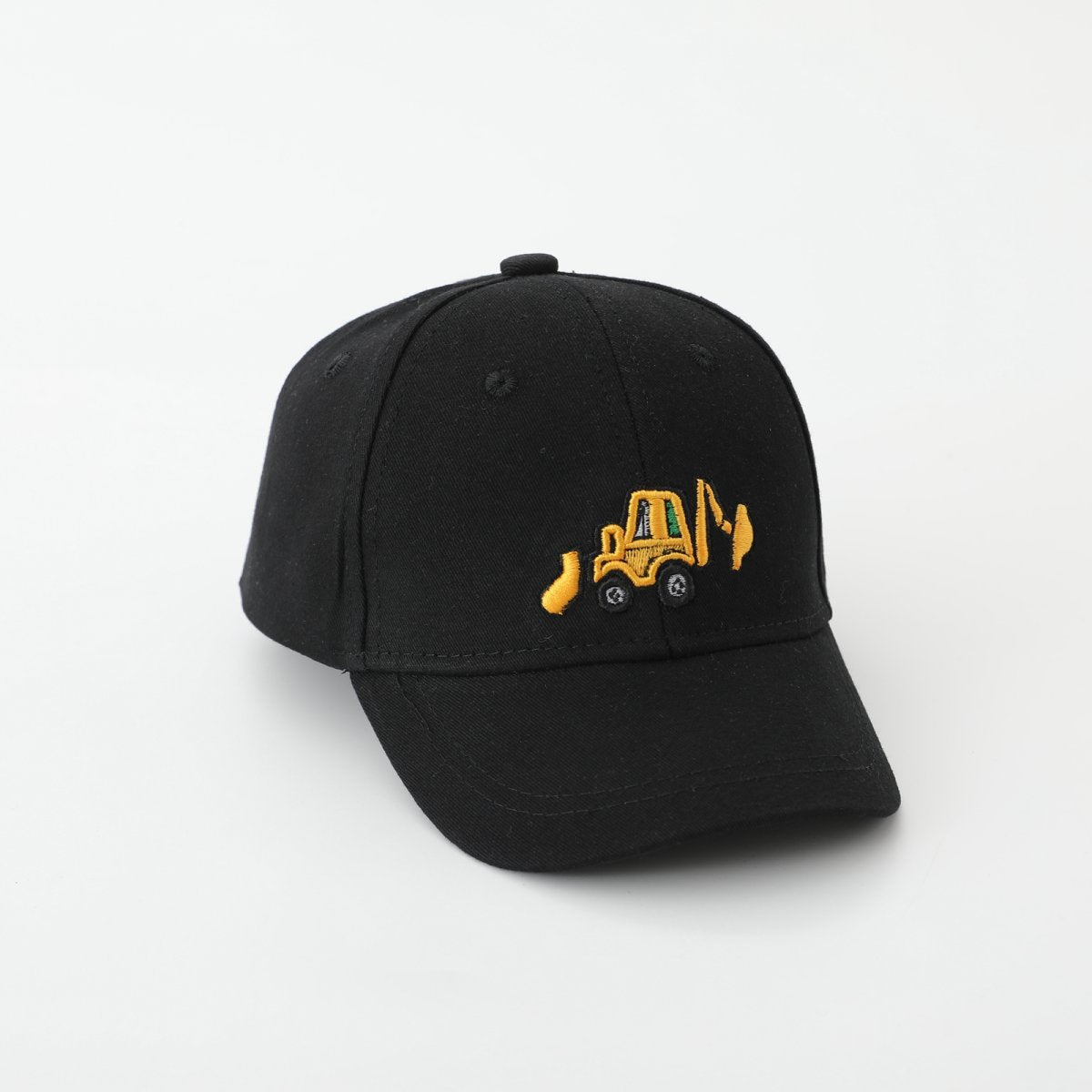 Monochrome Excavator Embroidered Korean-style Simple And Casual Children's Baseball Cap For Outdoor Activities And Shopping
