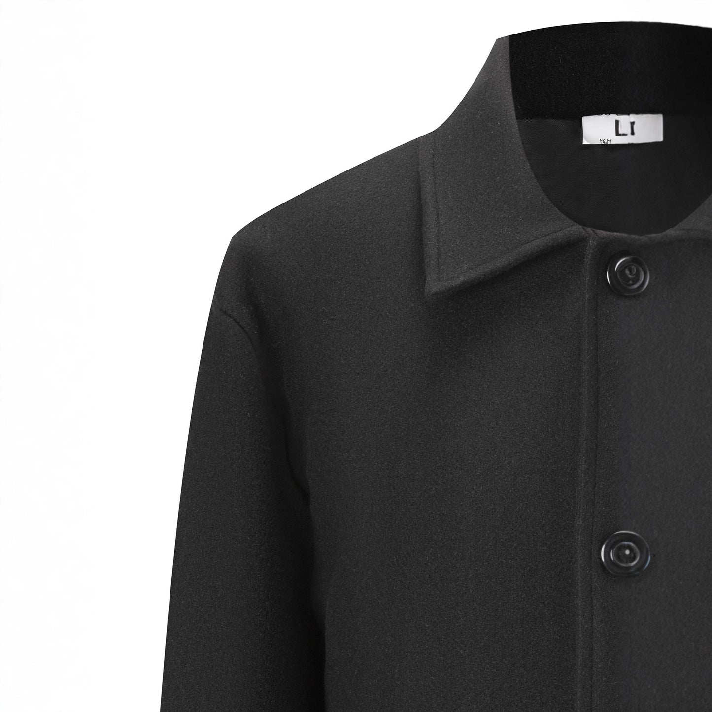 Korean-style Men's Mid-length Padded Double-faced Wool Trench Coat