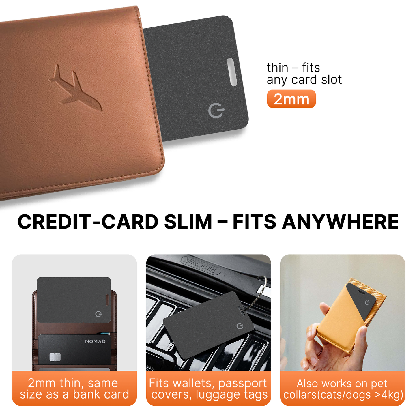 Smart Card Tracker For Find My, Anti-Lost Locator IP68 Waterproof Built-in Speaker, 90-Day Battery Life, Ultra-Slim Wallet Tracker