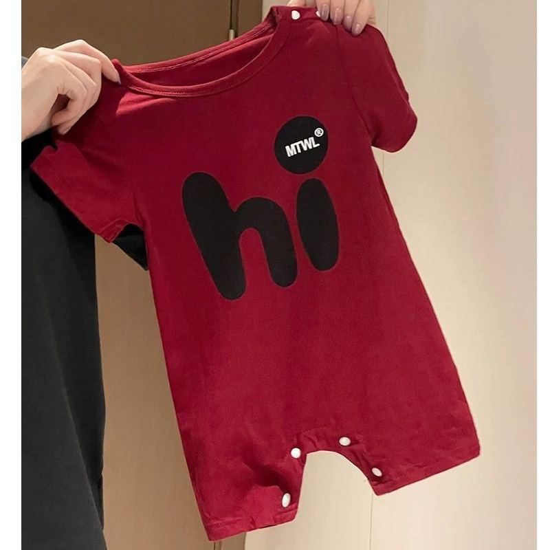 Short-sleeve Romper Summer Outfit Korean-style For Baby Boys And Girls For Outdoor Wear