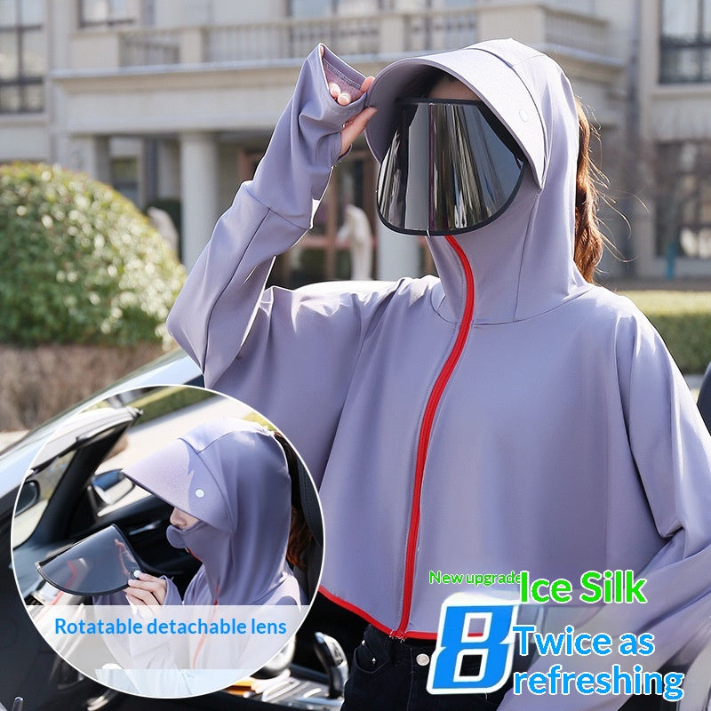 Cycling While Picking Tea UV Protective Sun Blocking Hooded Jacket