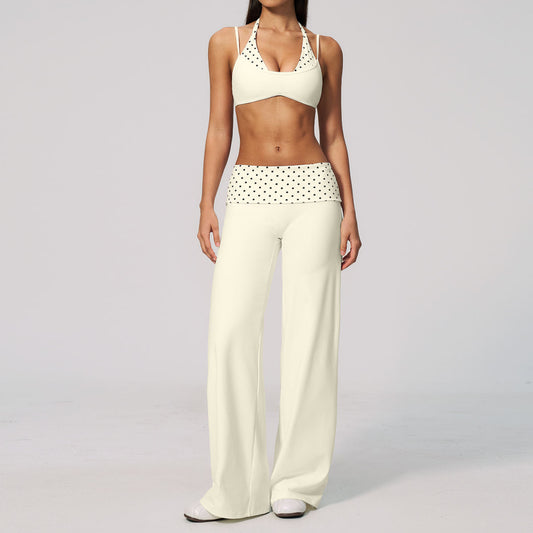Fashionable Flared Waist Yoga Two-Piece Set