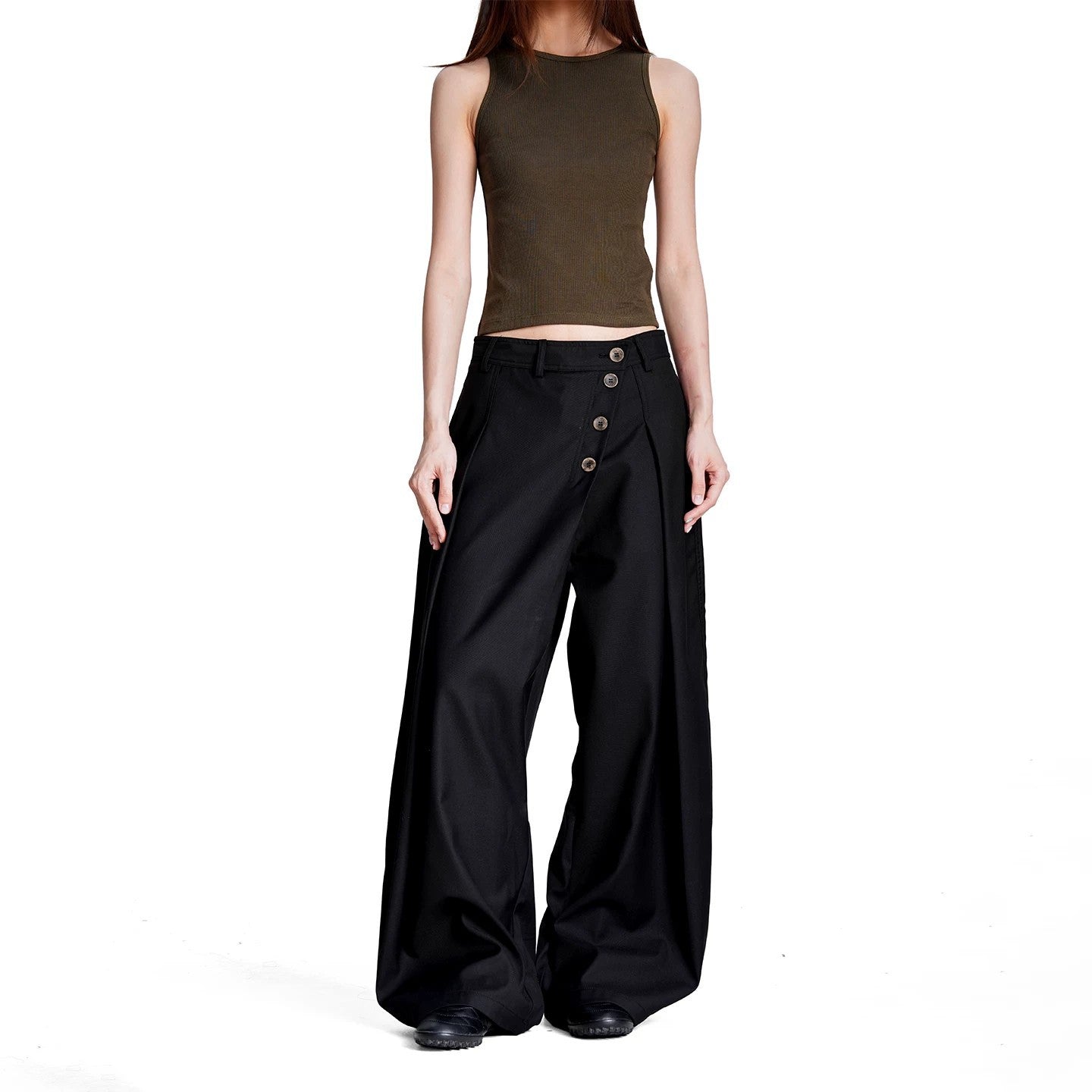 Scimitar Pants Summer New Arrival Vintage Double-breasted Casual Style