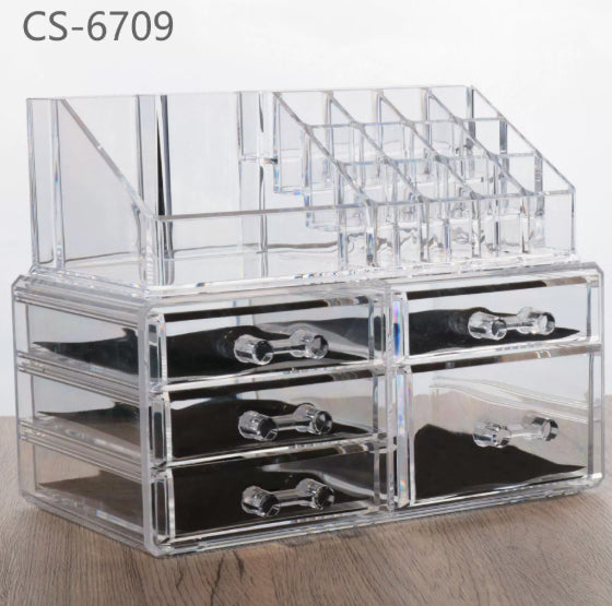 Drawer-style Makeup Box Desktop Transparent Acrylic Storage Rack For Cosmetics And Skincare Dressing Table