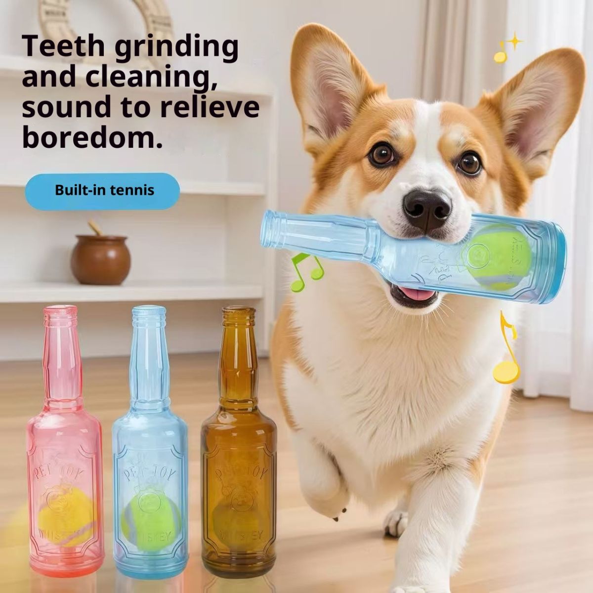 Pet Toy Squeaky Tennis Ball Bite-resistant For Chewing And Grinding
