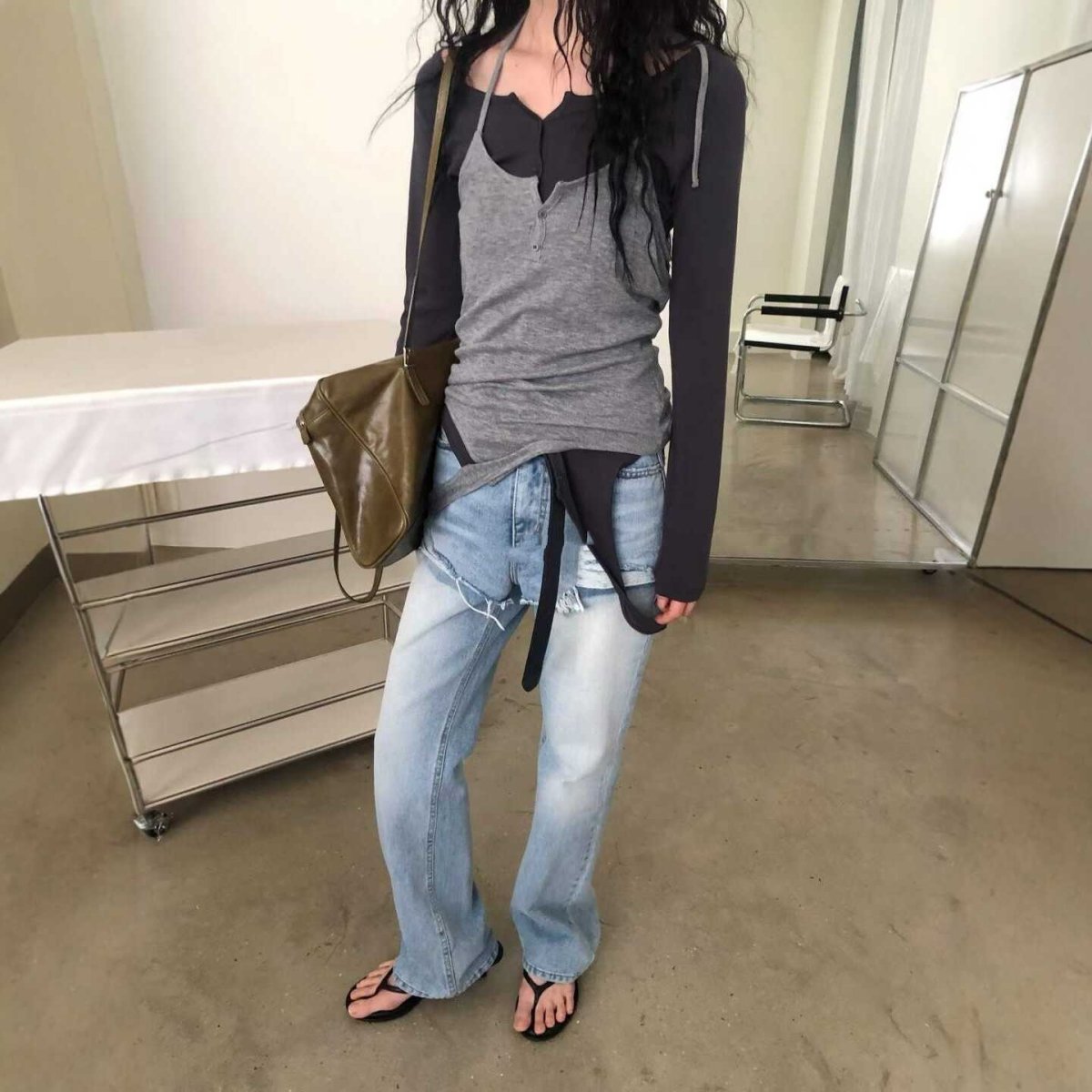 Womens Casual Versatile Korean-style Solid-color Top