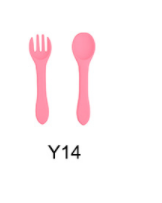 High Quality Natural 100 Food Grade Inventory Easy To Rinse Spoon Weaning Unbreakable Rubber Fork Dishwasher Safe Feeding Set