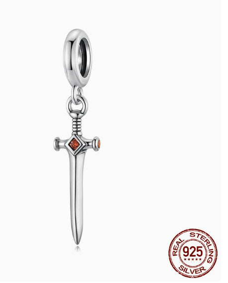 Niche Dark-style DIY Bracelet Beads Tarot Card And Cross Pendants S925 Silver Charm Accessories