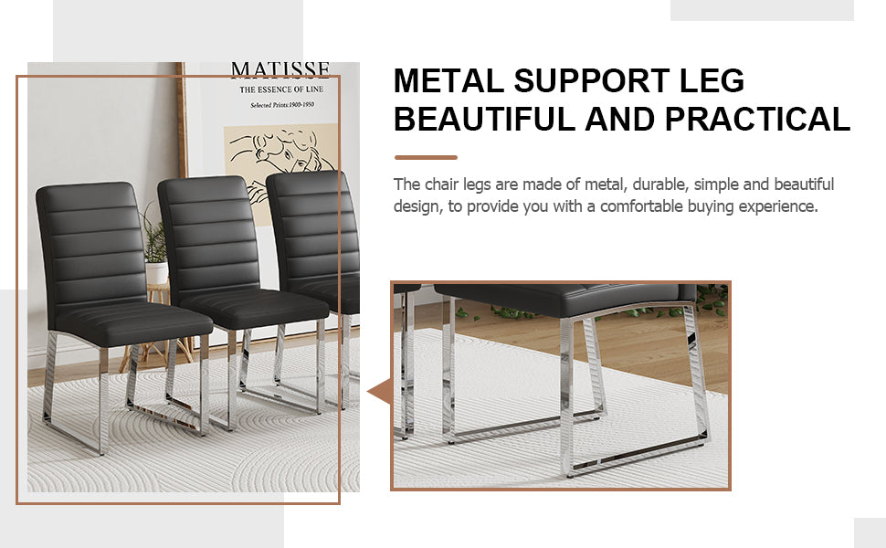 6-Pack - Heavy-duty Chairs Set 2.1 Thick Cushion, Iron Frame, Perfect For Home Or Office. Classic Colors, Great Value