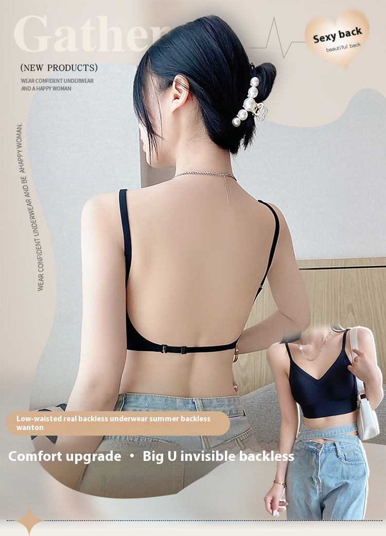 Women's U-shaped Beauty Back Push Without Back One-piece Bra