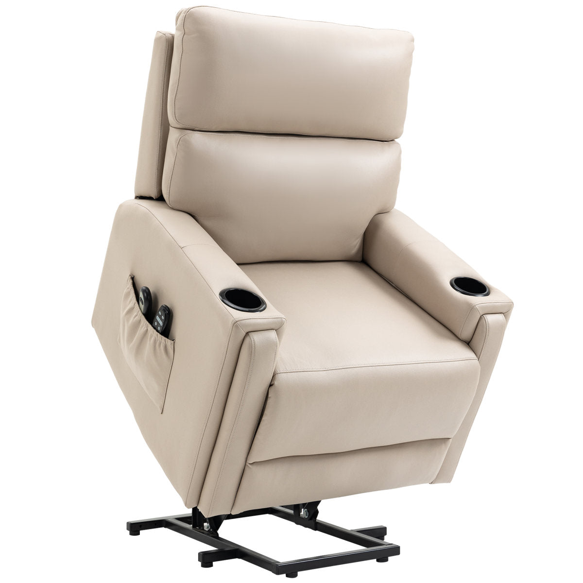 Electric Riser And Recliner Chair, With Massage And Heat - Beige