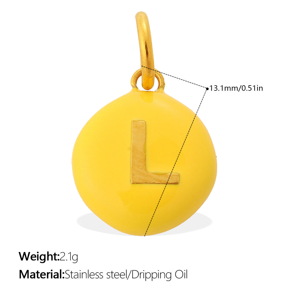 Dopamine Color Blending 26 Letter Bead Bead Pendant - Stainless Steel - Suitable For DIY Hand Chains And Necklaces Accessories