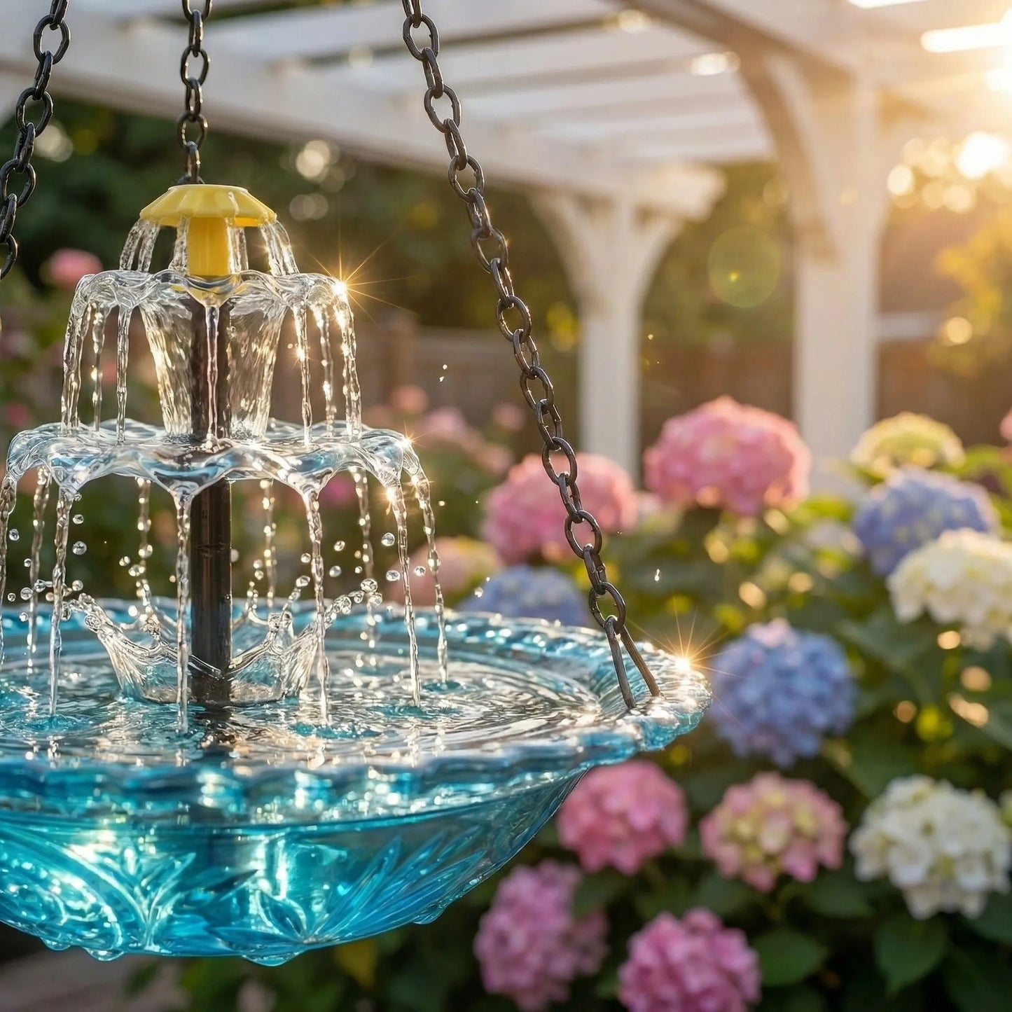 Cross-border New Product Creative Portable Solar-Powered Waterfall Bird Bath Fountain