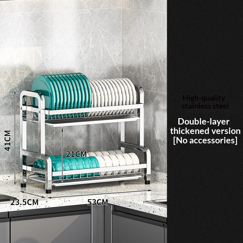 Stainless Steel Multi-Tier Kitchen Dish Rack