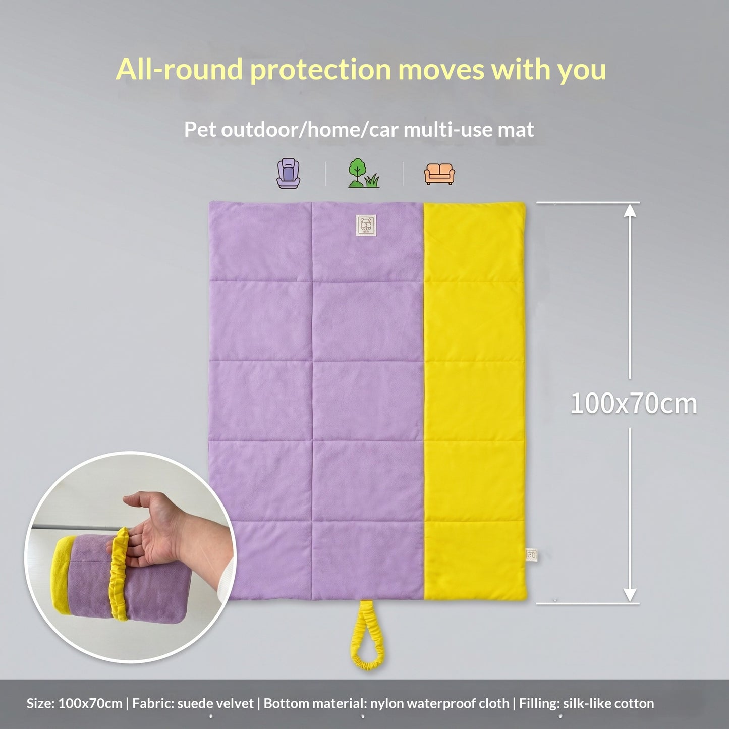 Pet Mat Car Dog Bed Stain- And Moisture-resistant For The Back Seat