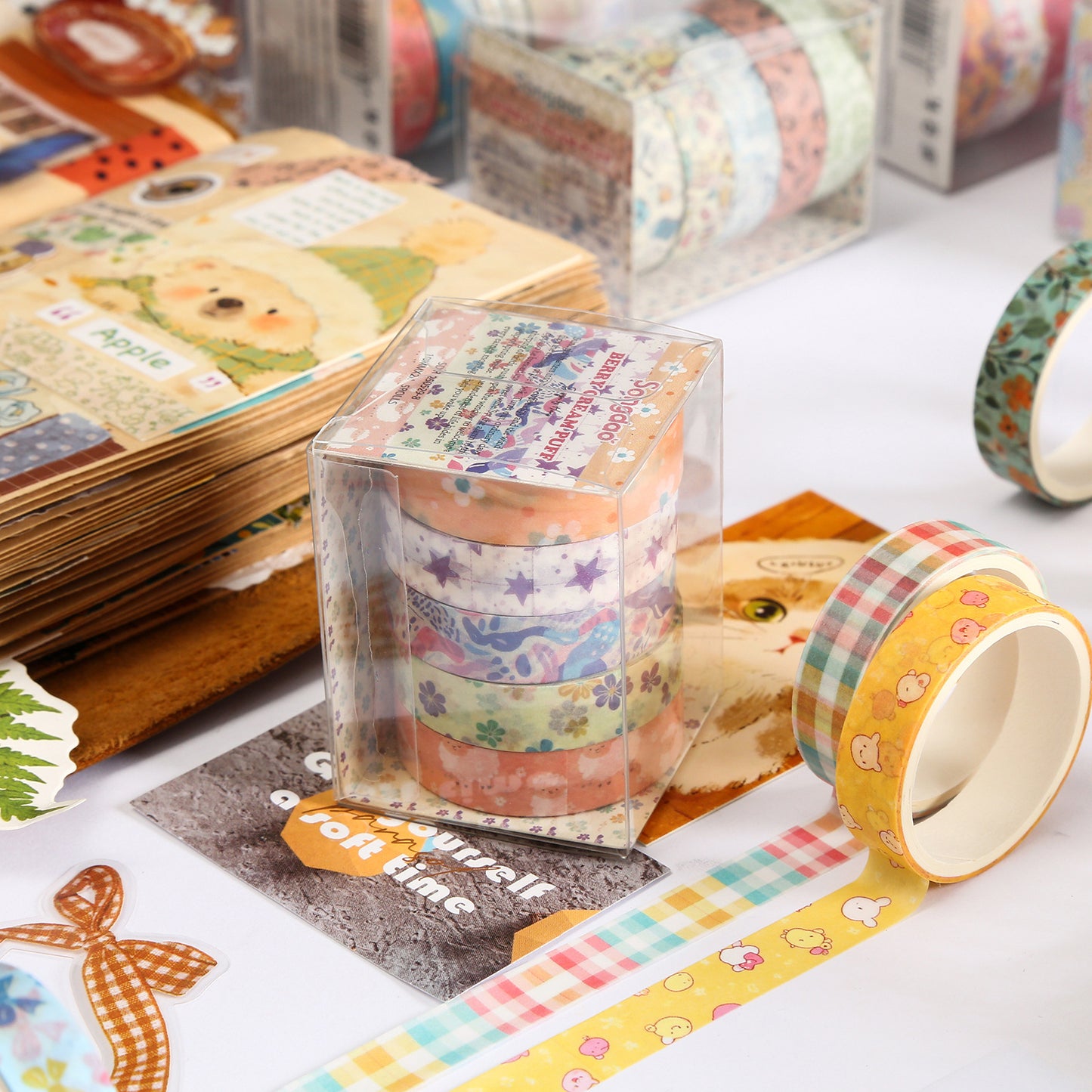 Floral Collage Diary Stickers Korean Ins