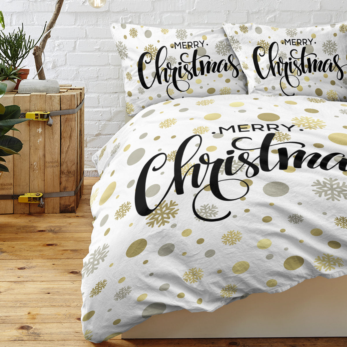Duvet Cover Set Christmas Theme Merry Christmas Holiday Season Luxury Reversible Bedding Set Comforter Cover 1 Duvet Cover And 2 Pillowcases
