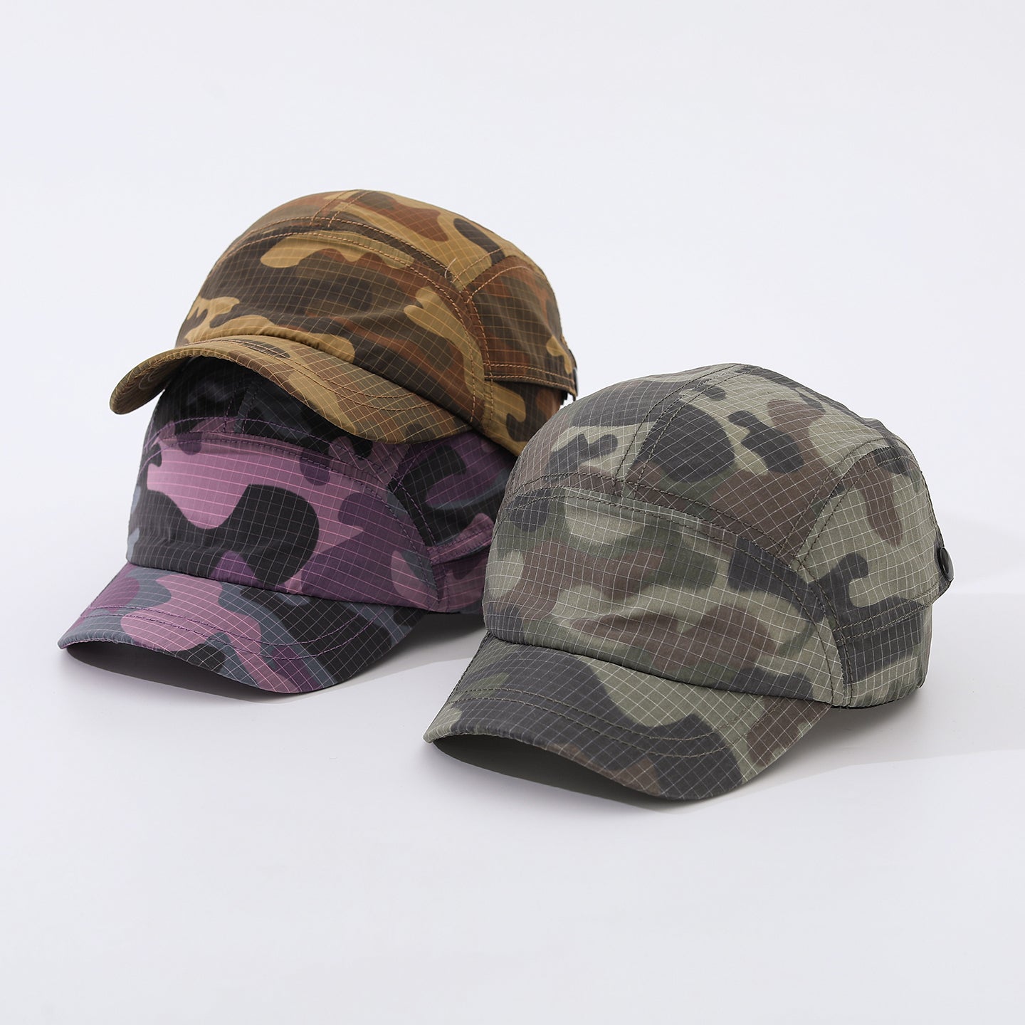 Men's And Women's Printed Multi-color Camouflage Quick-drying Breathable Adjustable Short Brim Fashion Sports Style Baseball Cap For Daily Outings