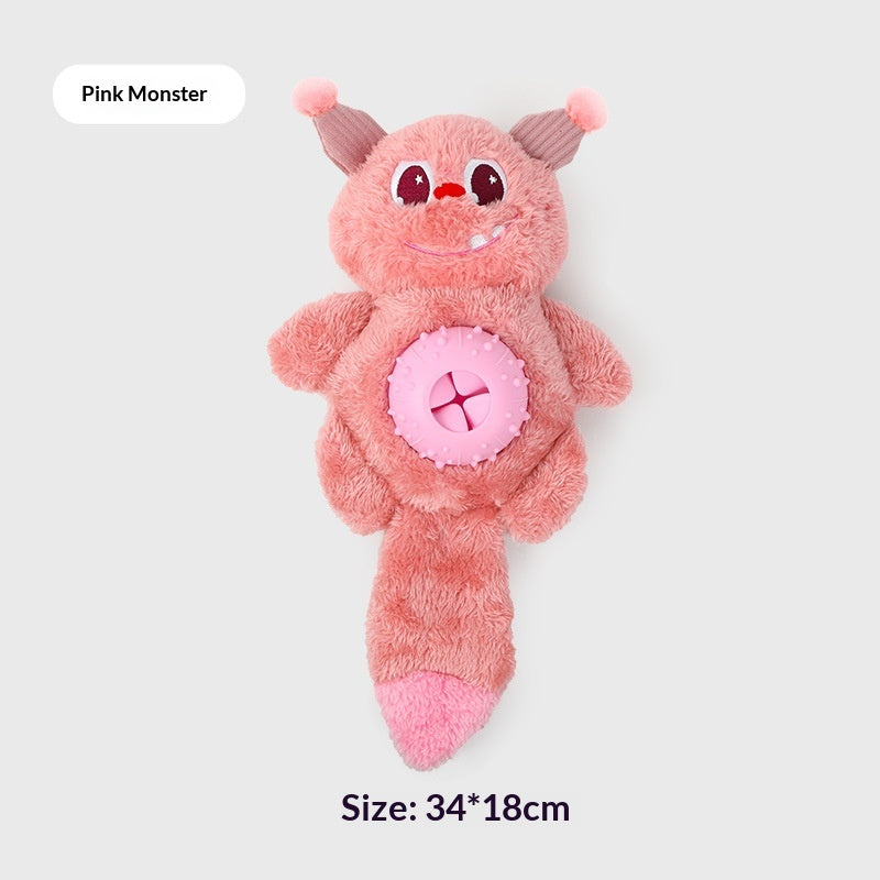 Little Monster Plush Sounding Toy Dog Food-Hiding Chewable Teether
